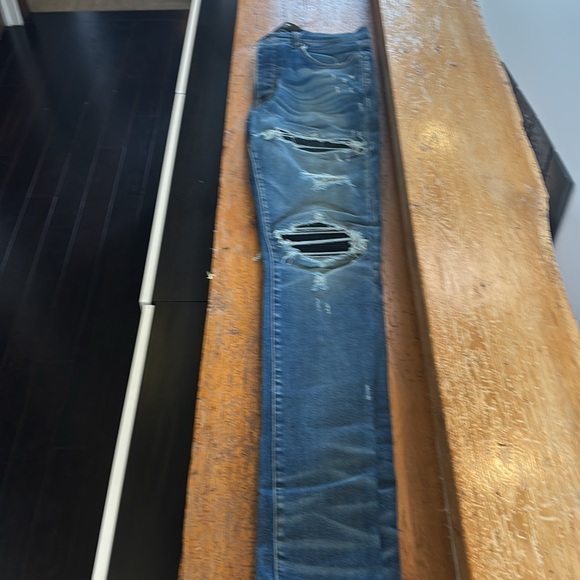 AMIRI Blue Skinny Distressed Jeans - Picture 7 of 9